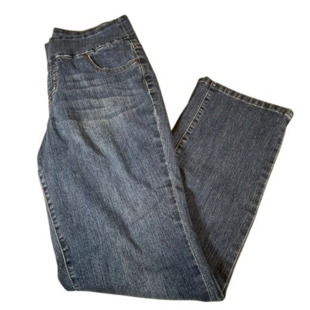 JAG Jeans Women's Pull On Stretch High Rise Straight Leg Jeans 14
